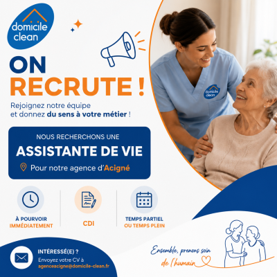 💙🧡 ON RECRUTE – ASSISTANT(E) DE VIE H/F 🧡💙